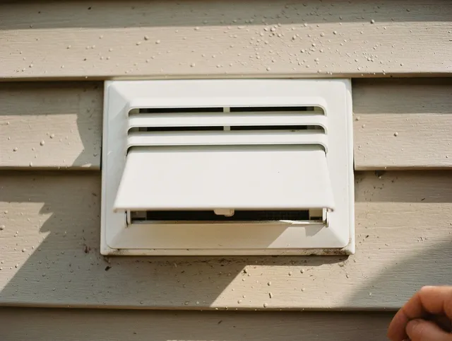 Orange Dryer Vent Cleaning technician performing professional exhaust vent cleaning at a residential property in Orange